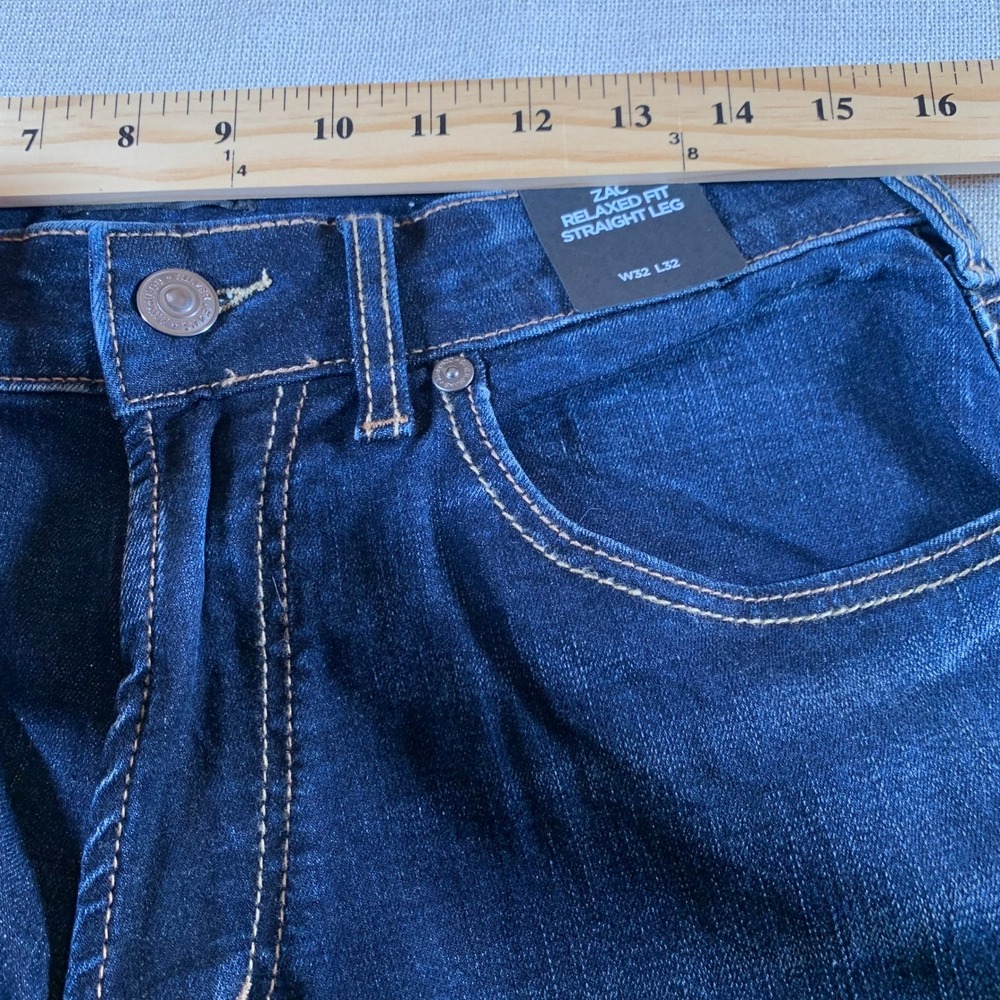New Silver Jeans Co Zac Relaxed Fit Straight Leg Dark Wash Denim Jeans W32 L32 - Picture 4 of 14